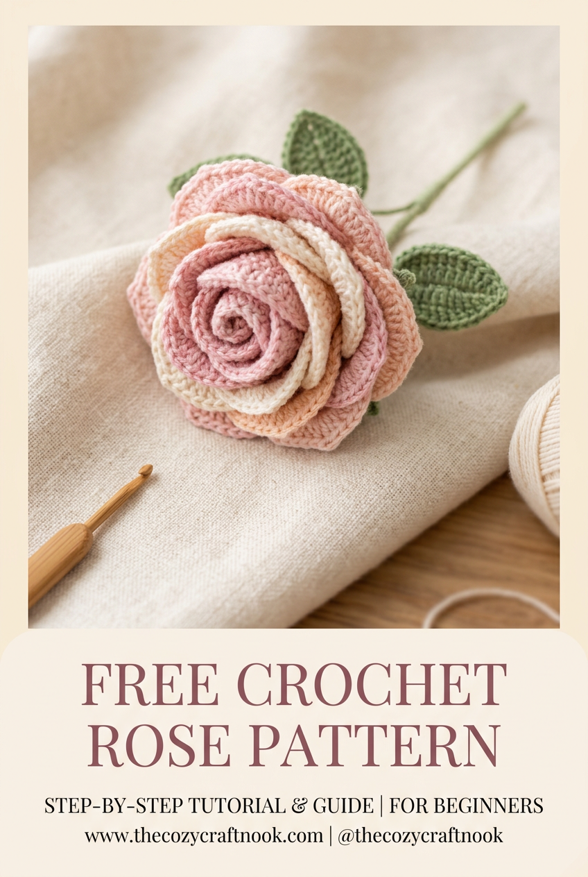 Corchete Rosa Free Crochet Rose Pattern – Easy Flower Tutorial